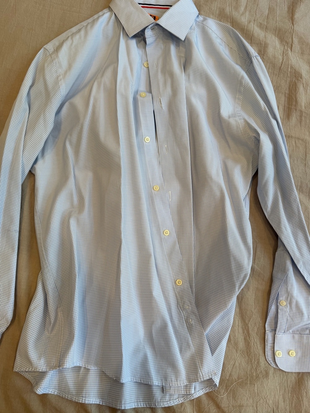 Men's Light Blue Mini-Check Dress Shirt